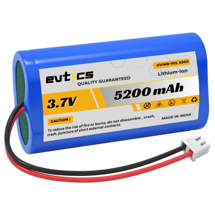 3.7v 5200mAh-19.24wh Rechargeable Li-ion Battery - Elbotics Excellent Super Capacity Lithium Ion Battery with JST PH2.54/2P